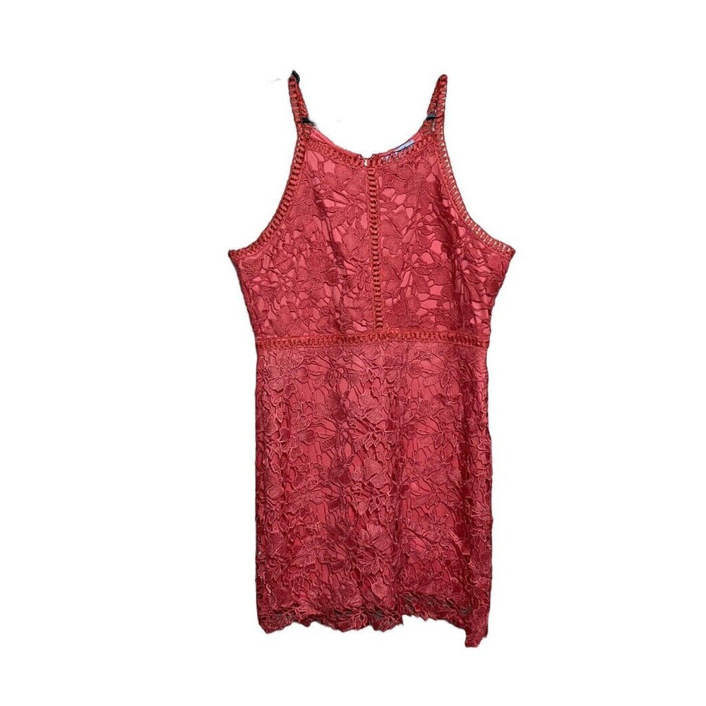 Women’s she + sky pink floral eyelet summer sleeveless sheath mini dress wedding